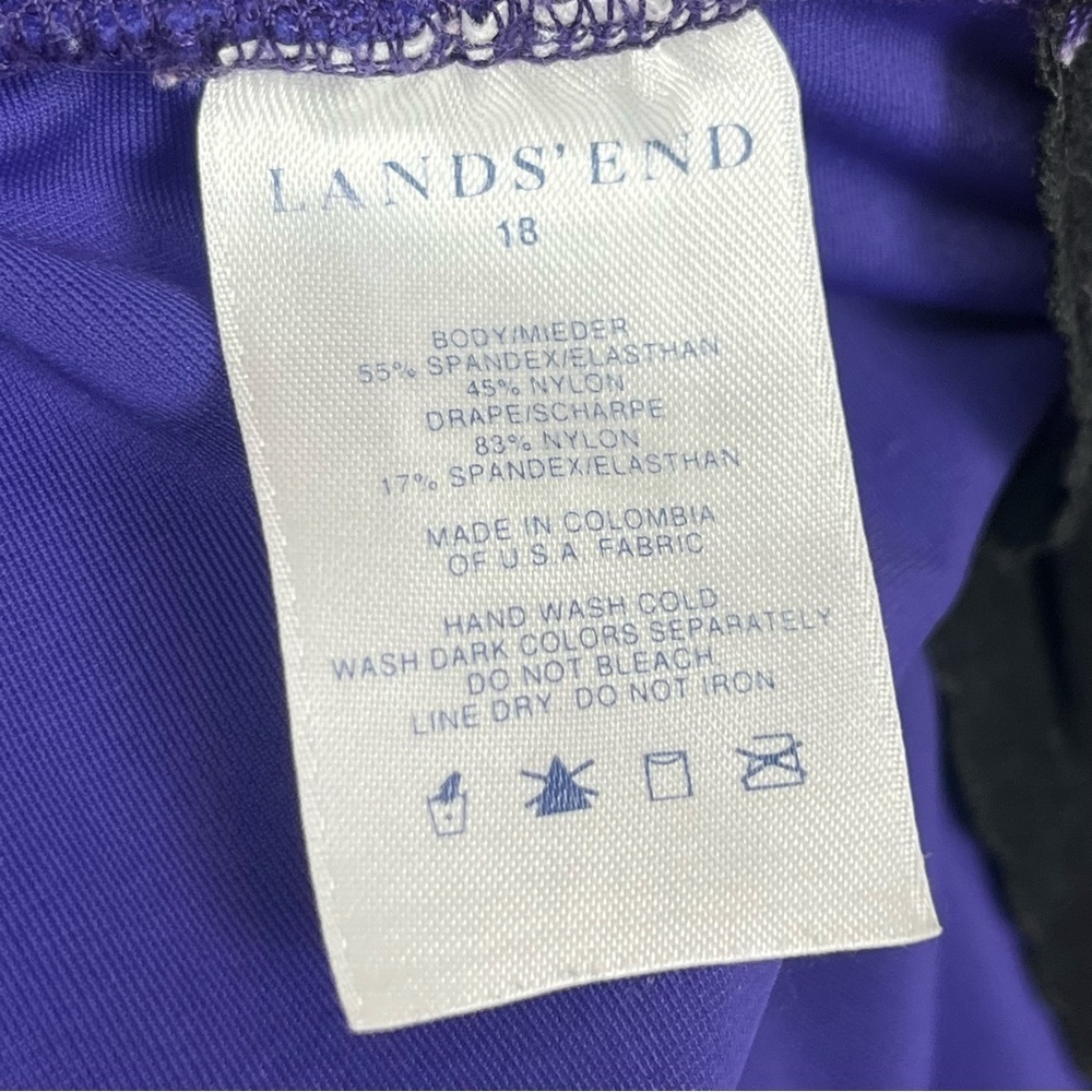 Lands End purple Grecian style modest 1 piece swimdress, size 18. - Picture 8 of 8